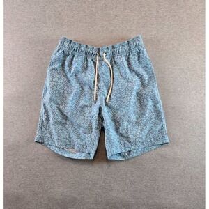 Faherty Mens Beacon Swim Trunks Mens Medium Hilo Teal Floral Print Mesh Lined